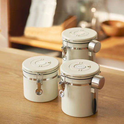 Large Capacity Stainless Steel Vacuum Seal Coffee Jar