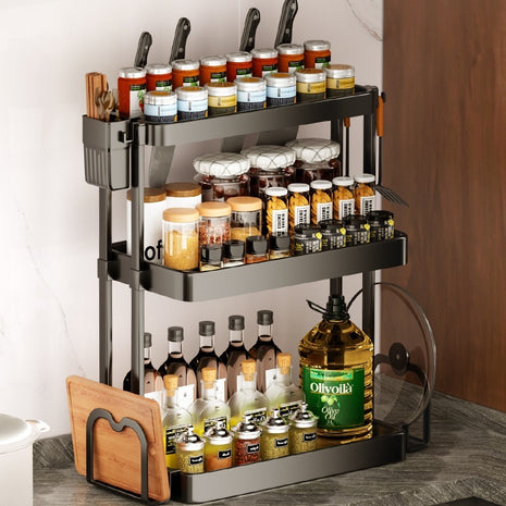 Multi-Layer Kitchen Storage Rack for Spices & Cooking Supplies