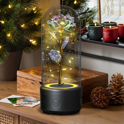 2-in-1 Rose LED Light and Bluetooth Speaker