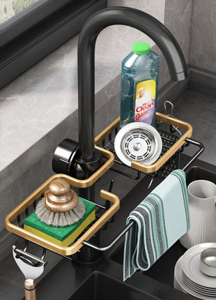 Luxury Space Aluminum Sink Organizer Rack