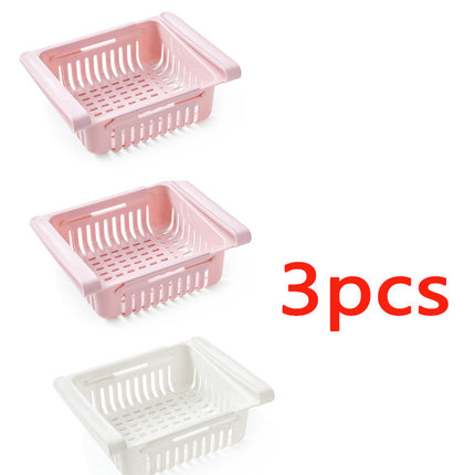Refrigerator Storage Basket Stretchable Multifunction Kitchen Refrigerat