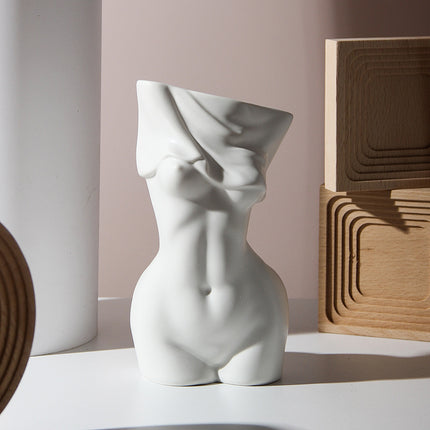 Human Body Shape Ceramic Vase — Effortless Cleaning