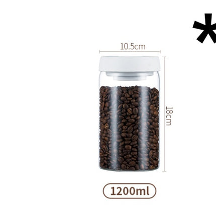Glass Storage Jar for Coffee and Nuts Vacuum Sealed