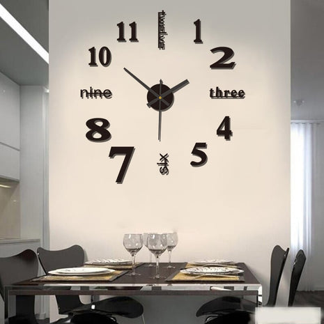 3D Wall Decal Decorative Clock -  acrylic material