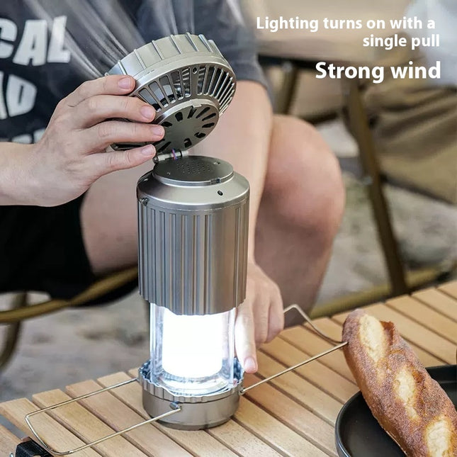 Solar Electric Fan Camping Lamp Portable — Premium Quality