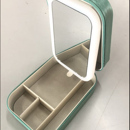 Portable LED Makeup Storage Box – Touch Light Mirror