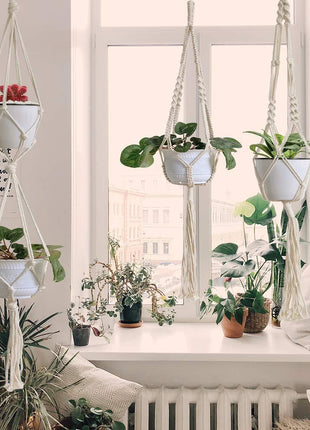 4 Pack - Macrame Hanging Baskets