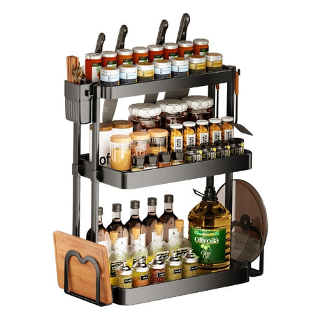Multi-Layer Kitchen Storage Rack for Spices & Cooking Supplies