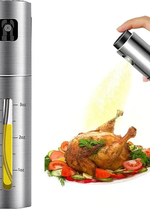 Stainless Steel Oil Spray Bottle – Press Pump Cooking & BBQ Gadget