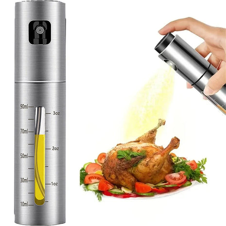 Stainless Steel Oil Spray Bottle – Press Pump Cooking & BBQ Gadget