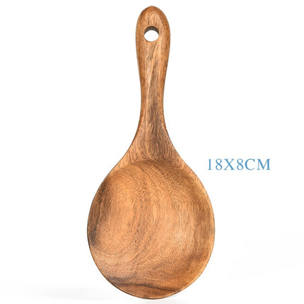 Teak Natural Wood Tableware Spoon Ladle Turner - Space Saving Design