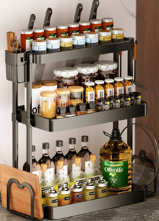Multi-Layer Kitchen Storage Rack for Spices & Cooking Supplies