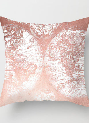 Rose Gold Geometric & Quote Cushion Cover – Peach Skin Pillowcase
