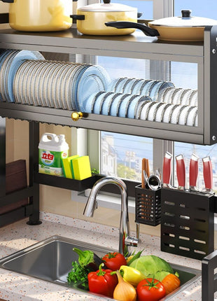 Kitchen Sink Storage Rack – Modern Metal Dish Drying Organizer
