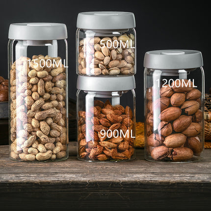 Glass Storage Jar for Coffee and Nuts Vacuum Sealed