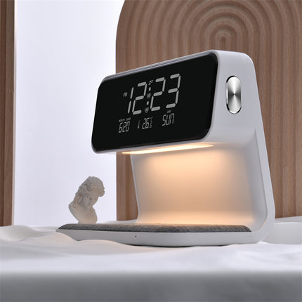 3-in-1 Bedside Lamp with Wireless Charging Clock