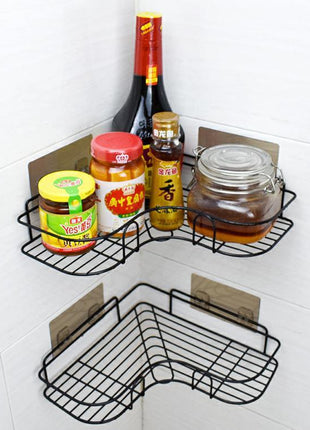 Punch-Free Wall Mount Tripod Shelf for Bathroom & Kitchen