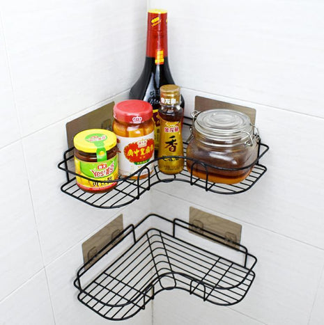 Punch-Free Wall Mount Tripod Shelf for Bathroom & Kitchen
