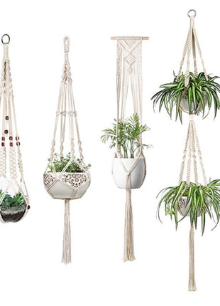 4 Pack - Macrame Hanging Baskets