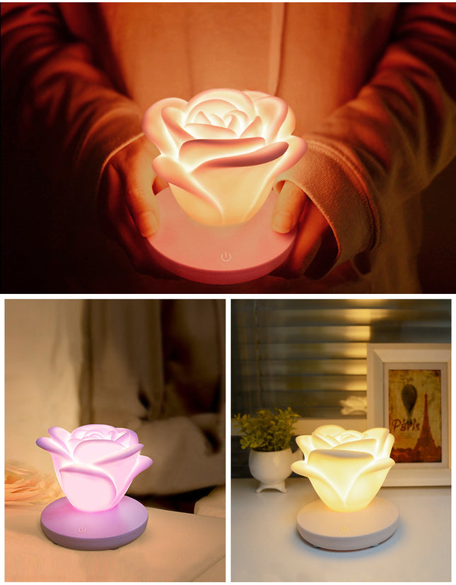 Romantic Rose-Shaped Touch Dimmer LED Night Light