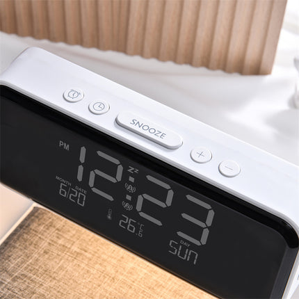 3-in-1 Bedside Lamp with Wireless Charging Clock