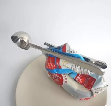 Coffee Scoop with Bag Clip – 2‑in‑1 Stainless Steel Spoon