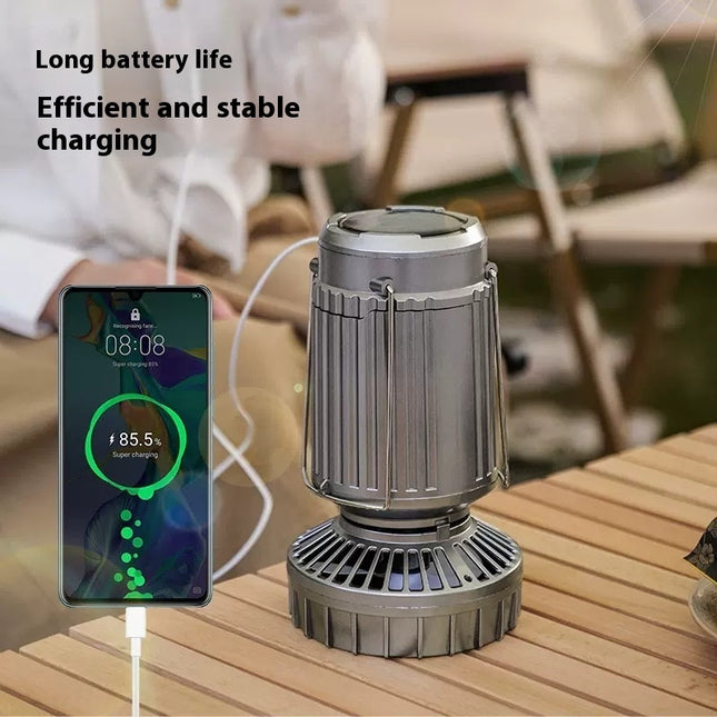 Solar Electric Fan Camping Lamp Portable — Premium Quality