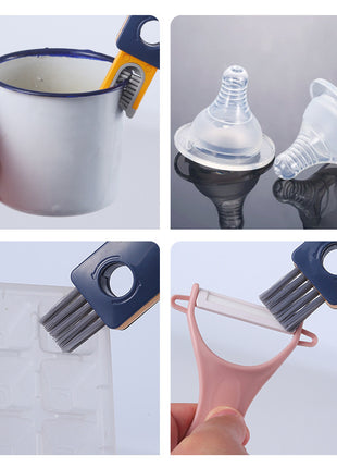 4 In 1 Bottle Gap Cleaner Brush Multifunctional Cup Cleaning Brushes Water Bottles Clean Tool Mini Silicone U-shaped Brush Kitchen Gadgets