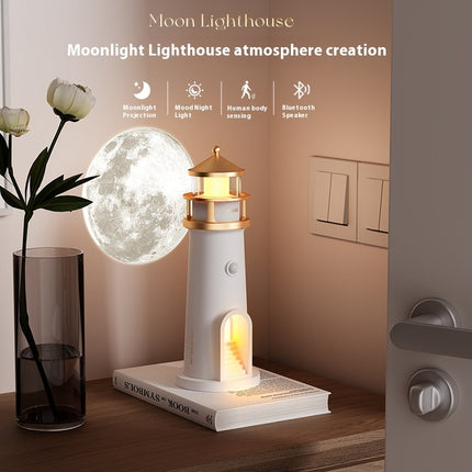 Modern Moonlight Lighthouse Table Lamp with Body Sensor