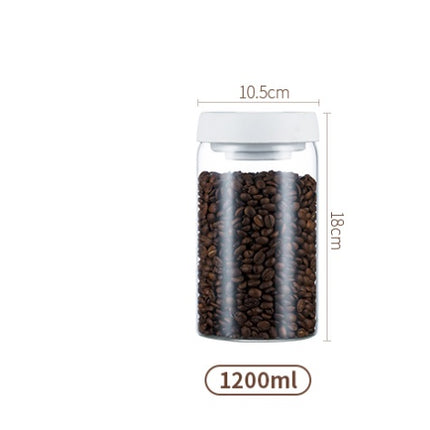Glass Storage Jar for Coffee and Nuts Vacuum Sealed