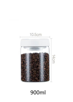 Vacuum Sealed Jug Set Black Coffee Beans Glass Airtight Canister Kitchen Food Grains Candy Keep Good Storage Jar Set Kitchen Gadgets