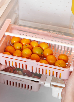 Refrigerator Storage Basket Stretchable Multifunction Kitchen Refrigerator Storage Box