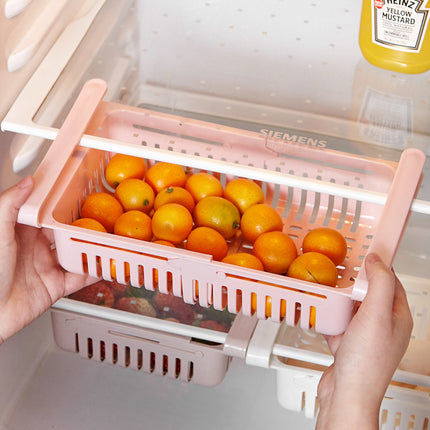 Refrigerator Storage Basket Stretchable Multifunction Kitchen Refrigerat