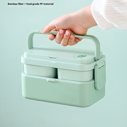 Microwave-Safe Bamboo Fiber Lunch Box with Compartments