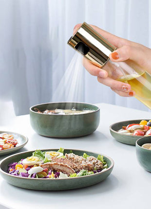 BBQ Healthy Kitchen Cooking Oil Vinegar Spray Bottle Push Type Oil Spray BottlePump Oil Tank Leakproof BBQ Sprayer BBQ Tools Kitchen Gadgets