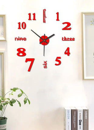 3D Wall Decal Decorative Clock -  acrylic material