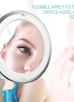 360 Swivel 10x Magnifying Bright LED Lighted Makeup Mirror
