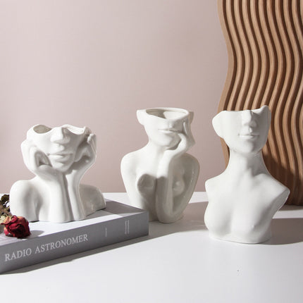 Human Body Shape Ceramic Vase — Effortless Cleaning