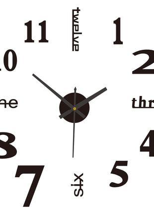 3D Wall Decal Decorative Clock -  acrylic material