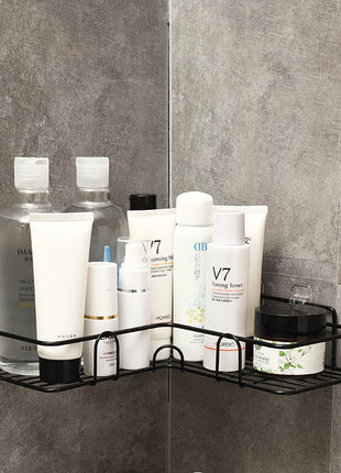 Bathroom Shelf Corner Frame Shower Wrought Iron Kitchen Accessories Storage Rack Holder Bathroom Shelves Bathroom Equipment