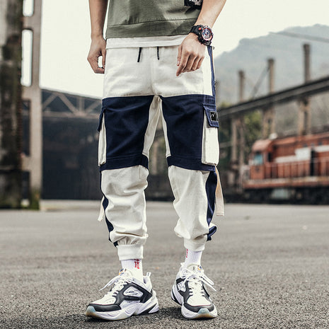 Casual Pocket Contrast Cargo Pants