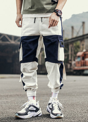 Casual Pocket Contrast Cargo Pants