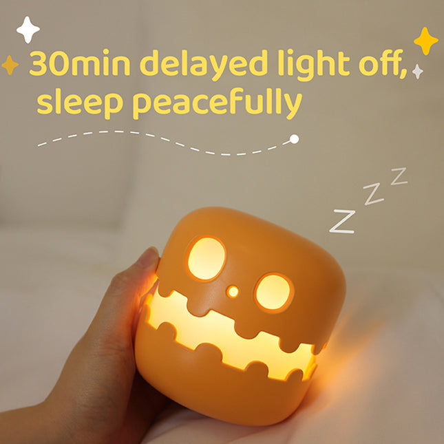 Cute Pumpkin LED Night Light – Halloween Bedside Lamp