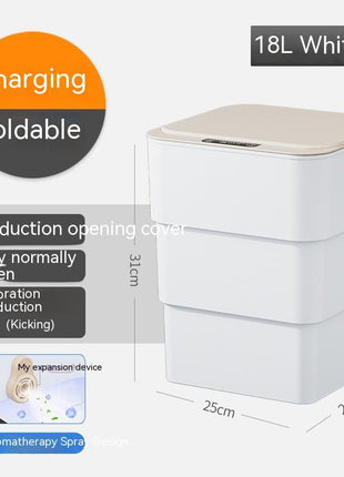Smart Trash Can With Lid For Bedroom And Living Room Kitchen Storage Box Trash Can Induction Small Car Box Automatic Smart Dustbin Smart Trash Bin