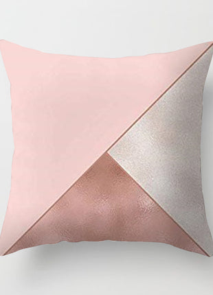 Rose Gold Geometric & Quote Cushion Cover – Peach Skin Pillowcase