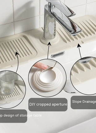 Silicone Faucet Pad Kitchen Gadgets Bathroom Mat Anti-splash Drain Pad Faucet Bottom Waterproof Thickening