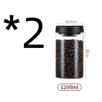 Glass Storage Jar for Coffee and Nuts Vacuum Sealed