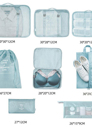 8-piece Set Luggage Divider Bag Travel Storage Clothes Underwear Shoes Organizer Packing Cube Bag