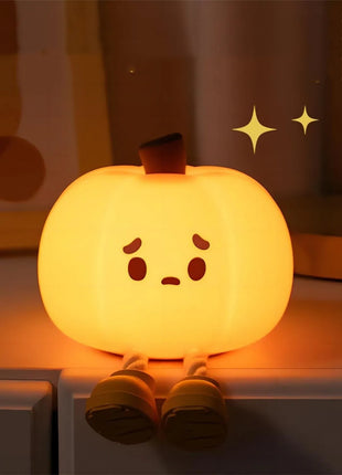 Home Decor Halloween Pumpkin Night Light Cute Soft Silicone Lamp Touch  Dimmable Rechargeable Bedside Decor Light Kids Gifts Halloween Decorations