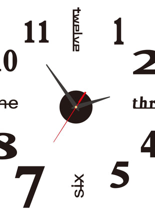3D Wall Decal Decorative Clock -  acrylic material